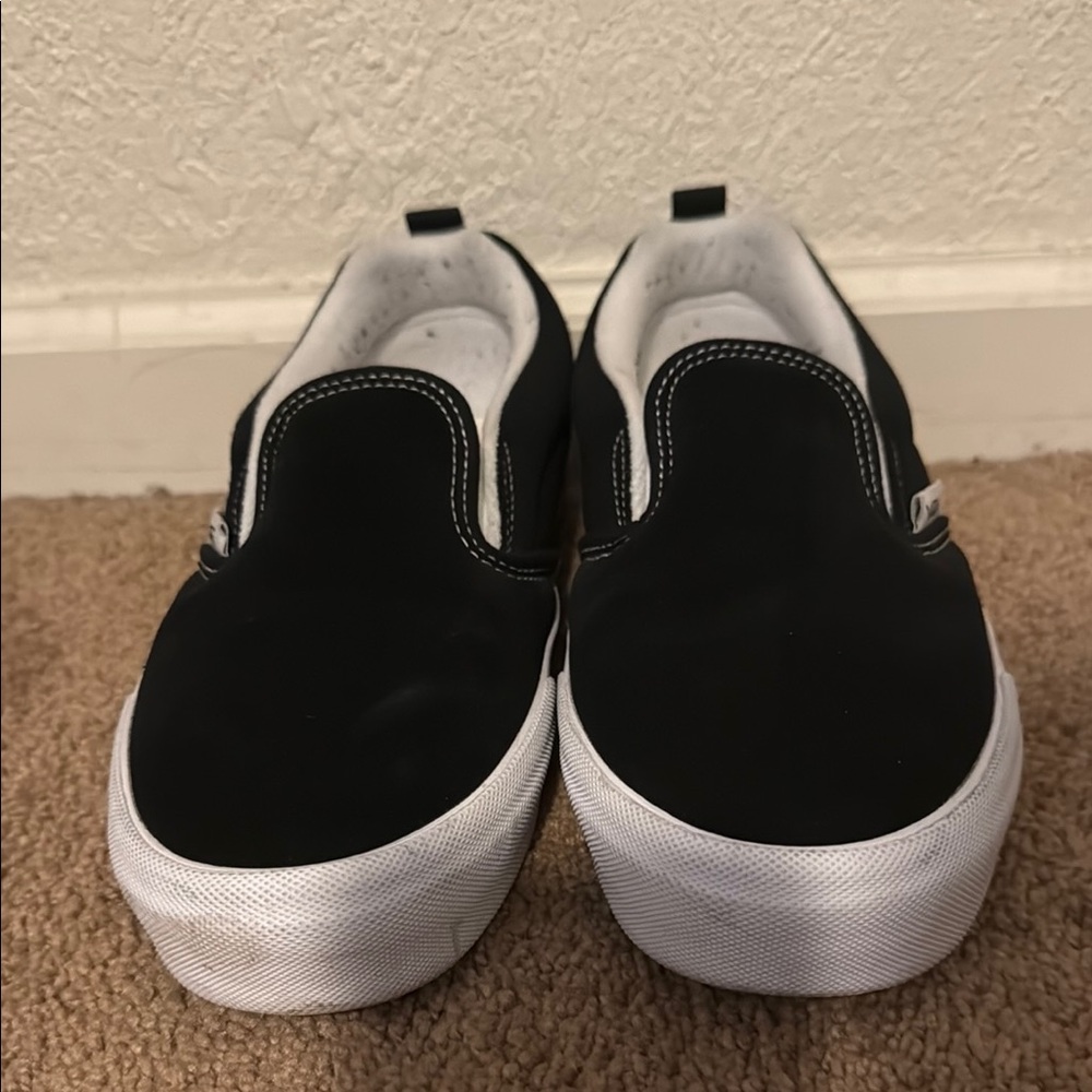 Black and White Vans Knu Slip-On Sneakers size 8